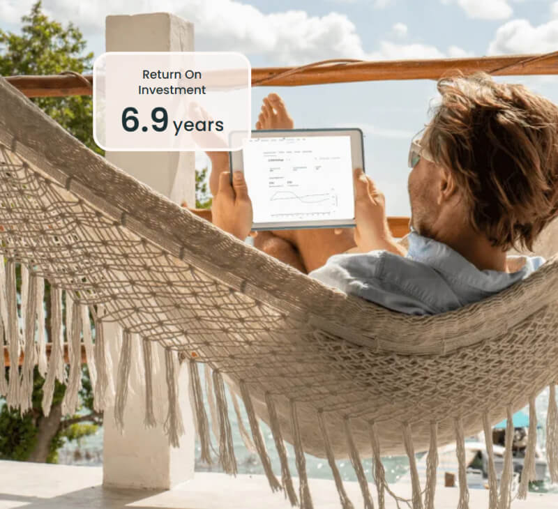 man on hammock looking at his ROI numbers